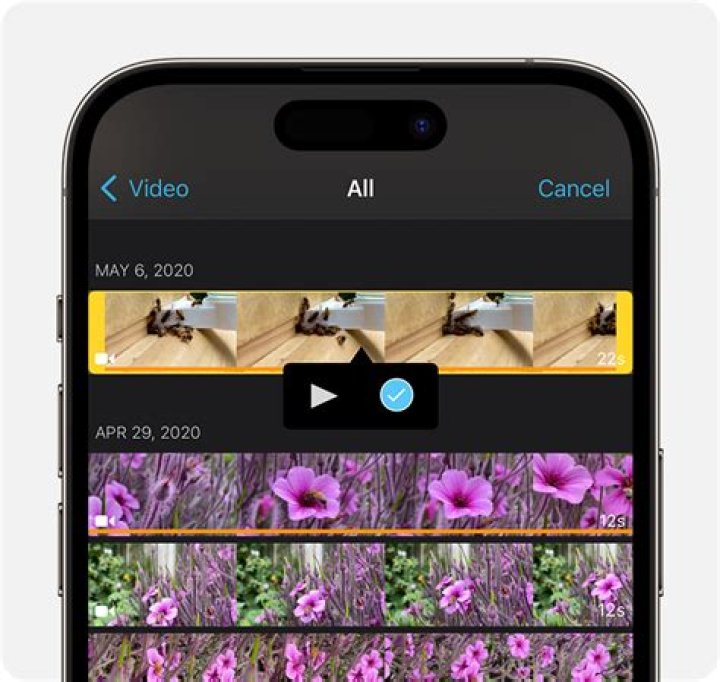 How do I combine videos on my iPhone camera roll?