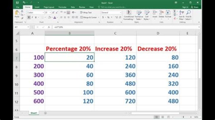 How do you calculate percentage increase and decrease in Excel?