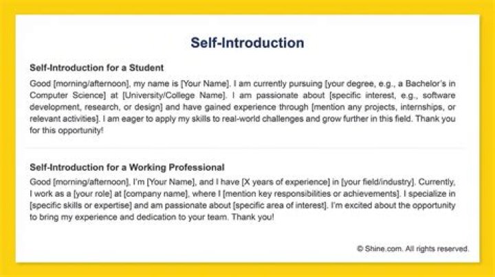 How do you start a good self-introduction?