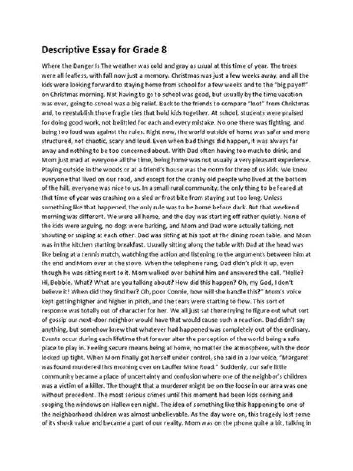 How long is an essay in 8th grade?