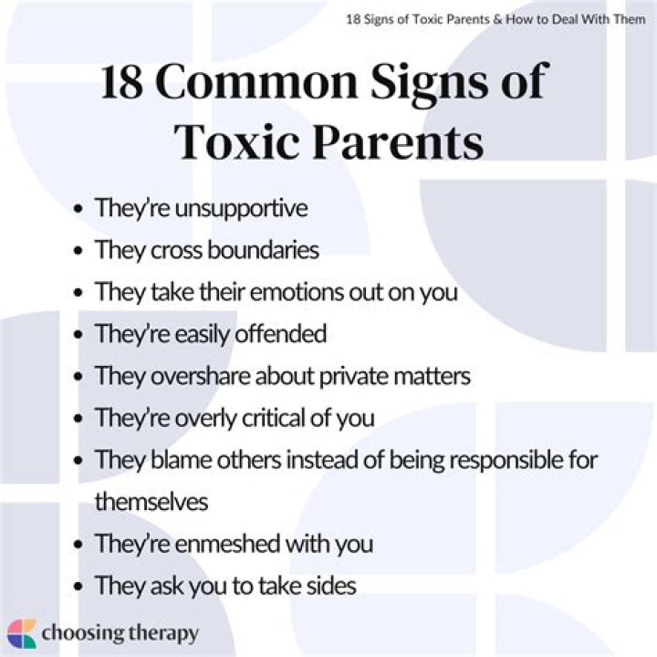 What are the signs of toxic parents?