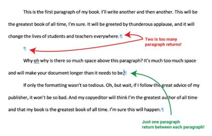 What does a paragraph break look like in word?