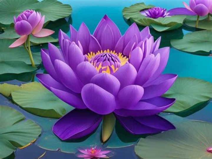 What does a purple lotus flower symbolize?