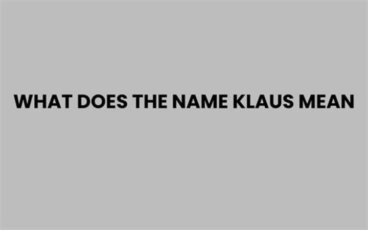 What does the name Klaus mean?
