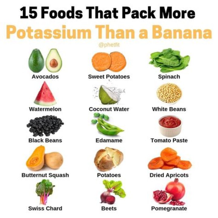What has potassium in it besides bananas?
