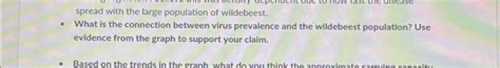 What is the connection between virus prevalence and the wildebeest population?