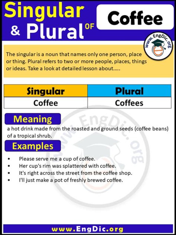 What is the plural of coffee?