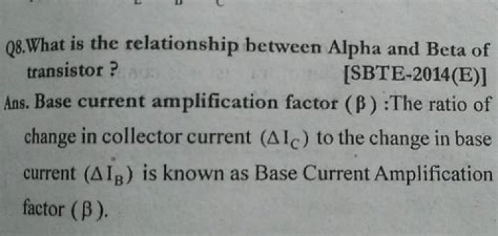 What is the relationship between alpha and beta in a transistor?