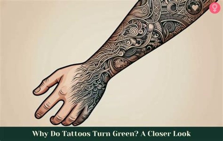 Why does black tattoo turn green?