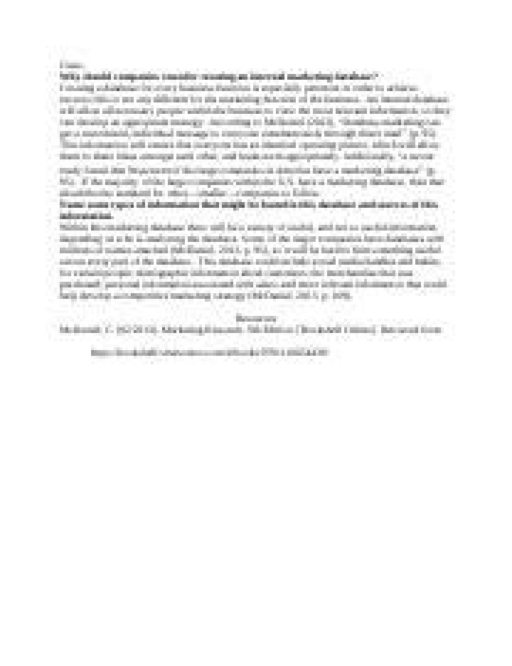 Why should companies consider creating an internal marketing database?